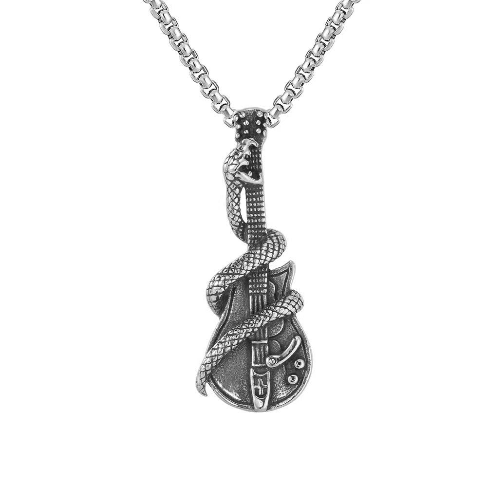 Wholesale Fashion  Hip-Hop Necklace for Men, Personalized Punk Style Steel Chain Pendan